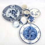 A group of early English porcelain and other china, including a relief moulded coffee can (8) All in