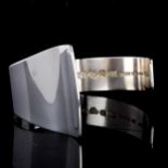 PER DAVIK for ALTON - a large modernist Swedish sterling silver cuff bracelet, hallmarks 1974,