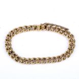 An Edwardian 15ct gold hollow curb link bracelet, bracelet length 18cm, 14.3g No damage or repair, a