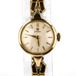 OMEGA - a lady's Vintage gold plated mechanical wristwatch, ref. 2873-6, circa 1958, silvered dial