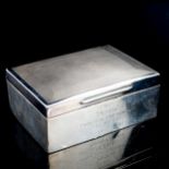 A Victorian silver cigarette case, rectangular form with engine turned decoration, by Walter