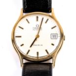 OMEGA - a Vintage 9ct gold Geneve automatic wristwatch, ref. 1625422, silvered dial with baton