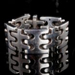 BUDDHA TO BUDDHA.COM - a modern handmade Balinese unmarked silver puzzle bracelet, bracelet length