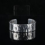 A Vintage Scandinavian silver plated cuff bracelet, textured design with Swedish and Danish marks,