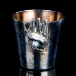 GUCCI - a silver plated 'Three Finger' cocktail measure beaker, height 6cm Only general surface wear