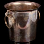 CARTIER - a Vintage French sterling silver ice bucket, plain cylindrical form with flared rim and