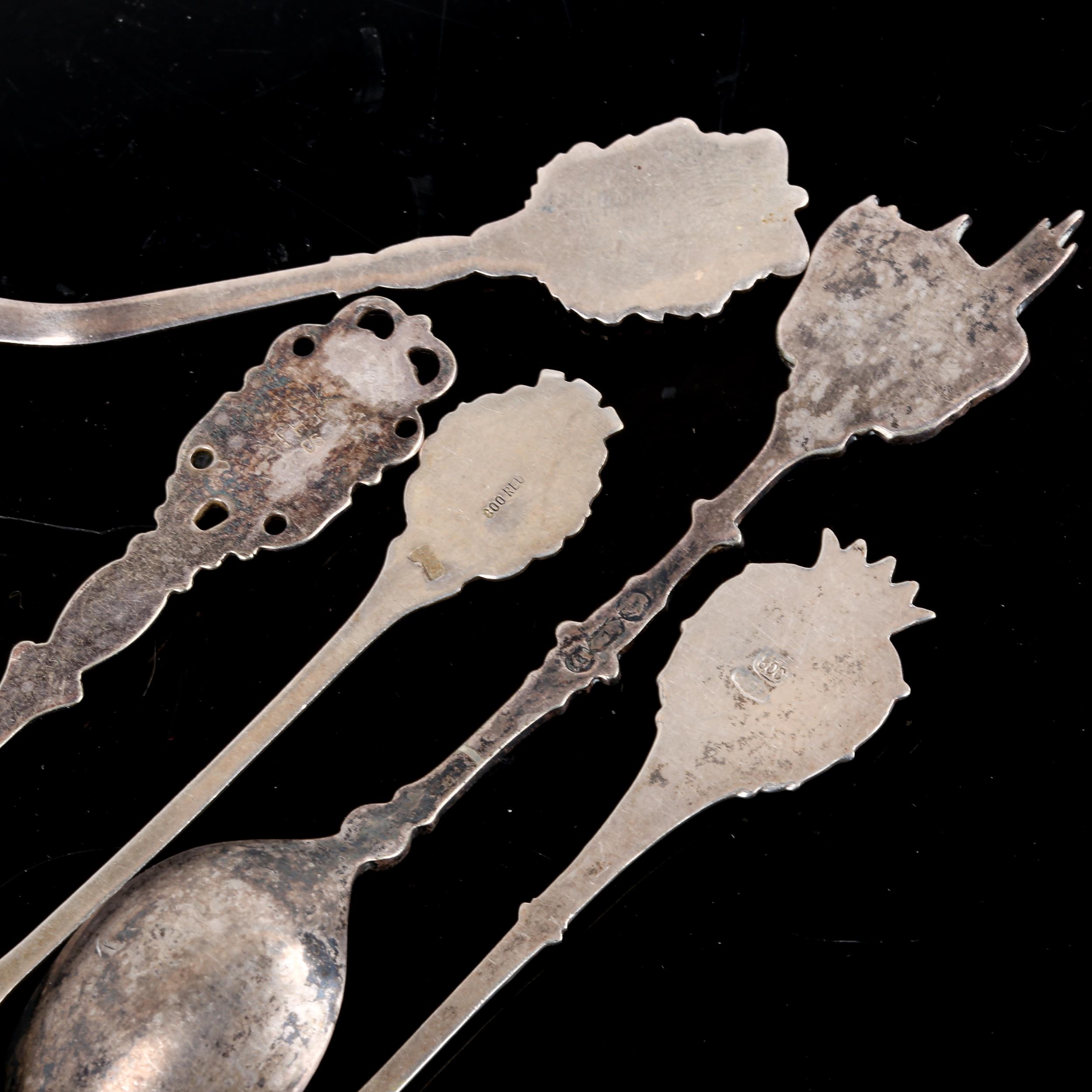 5 x souvenir spoons, including some silver and enamel, 1.5oz total (5) Lot sold as seen unless - Image 4 of 4