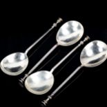 A set of 4 George V silver unascribed seal top spoons, by Garrard & Co Ltd, hallmarks London