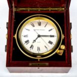 A modern mahogany-cased quartz ship's chronometer, by Matthew Norman, case width 17cm, not currently