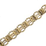 A late 20th century 9ct gold gatelink bracelet, import hallmarks London 1981, bracelet length