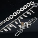3 x handmade silver bracelets, all 18cm long, 80.8g total (3) No damage or repairs, no broken links,
