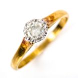 An 18ct gold 0.35ct solitaire diamond ring, colour approx I/J, clarity approx SI1/SI2, diamond