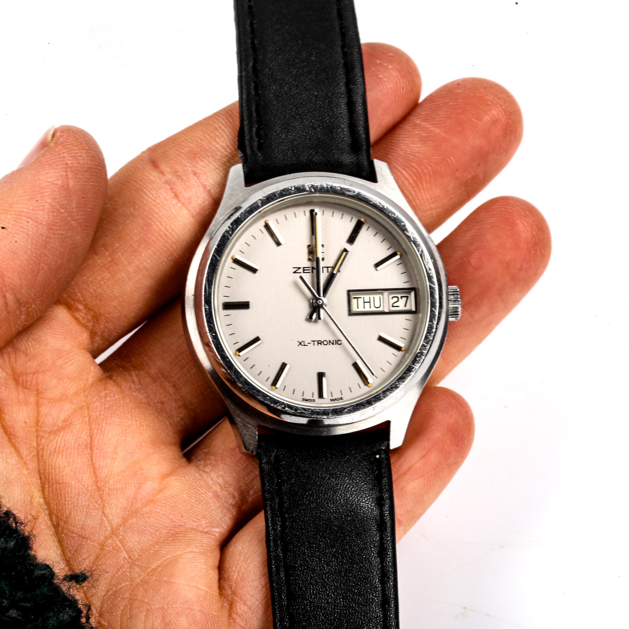 ZENITH - a Vintage stainless steel XL-Tronic quartz wristwatch, ref. 01.0020.505, circa 1970s, - Image 5 of 5