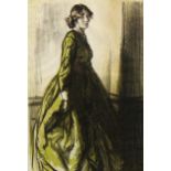 Gerald Spencer Pryse (1881 - 1956), colour lithograph, The Green Dress, signed in pencil, 44cm x