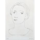 Henry Moore (1898 - 1986), etching, woman's head, signed in pencil, no. 11/50, plate 26cm x 18cm,