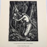 John Buckland-Wright (1897 - 1954), wood engraving, From Love Night 1936, 16cm x 10.5cm, mounted,