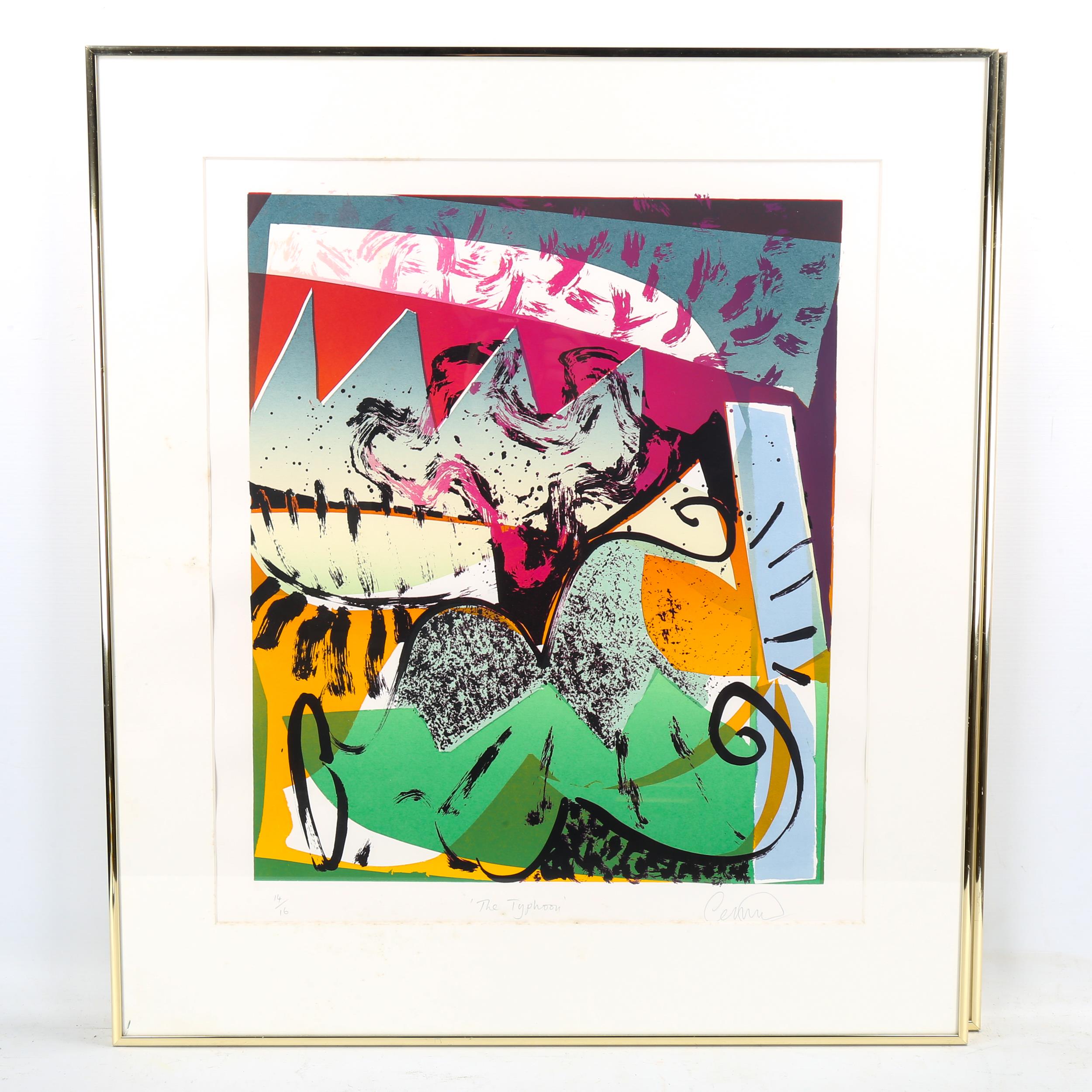 Carl Rowe, pair of colour screenprints, the typhoon and the luconer, signed in pencil, no. 14/16, - Image 3 of 4