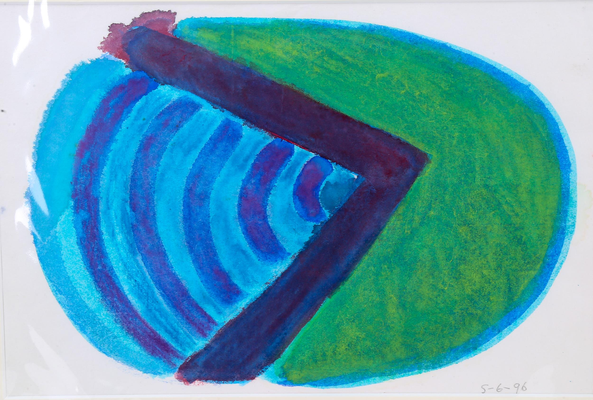 John Edwards (1938 - 2009), 3 watercolours, abstracts, dated 1996, unsigned, 26cm x 38cm, mounted