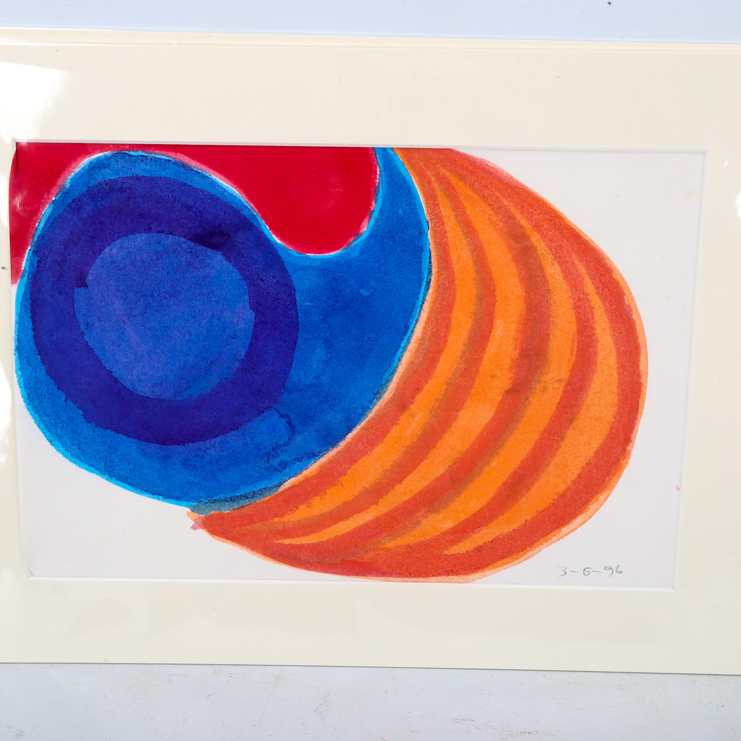 John Edwards (1938 - 2009), 3 watercolours, abstracts, dated 1996, unsigned, 26cm x 38cm, mounted - Image 4 of 4