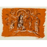 John Piper, 3 auto lithographs, Classical studies, published 1949, image 14cm x 21cm, framed Good