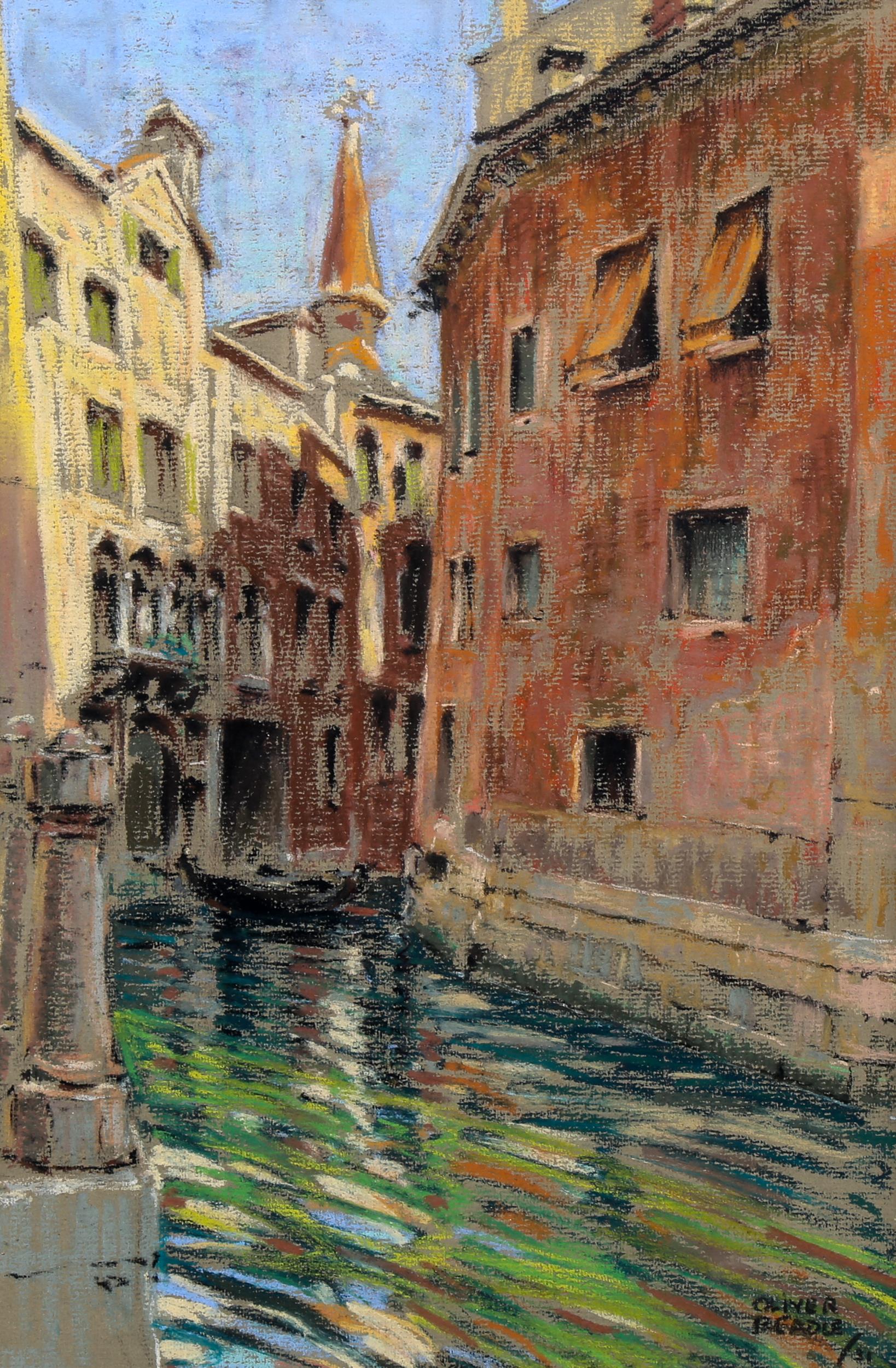 Oliver Beadle, pair of coloured pastels, scenes in Venice, signed, 35cm x 23cm, framed Good