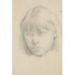 Gwen John (1876 - 1939), pencil drawing, portrait of a child, unsigned, 27cm x 18cm, framed Slight
