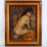 Cesar Amorsolo, coloured pastels, nude drawing, signed, 59cm x 44cm, framed Good condition, frame