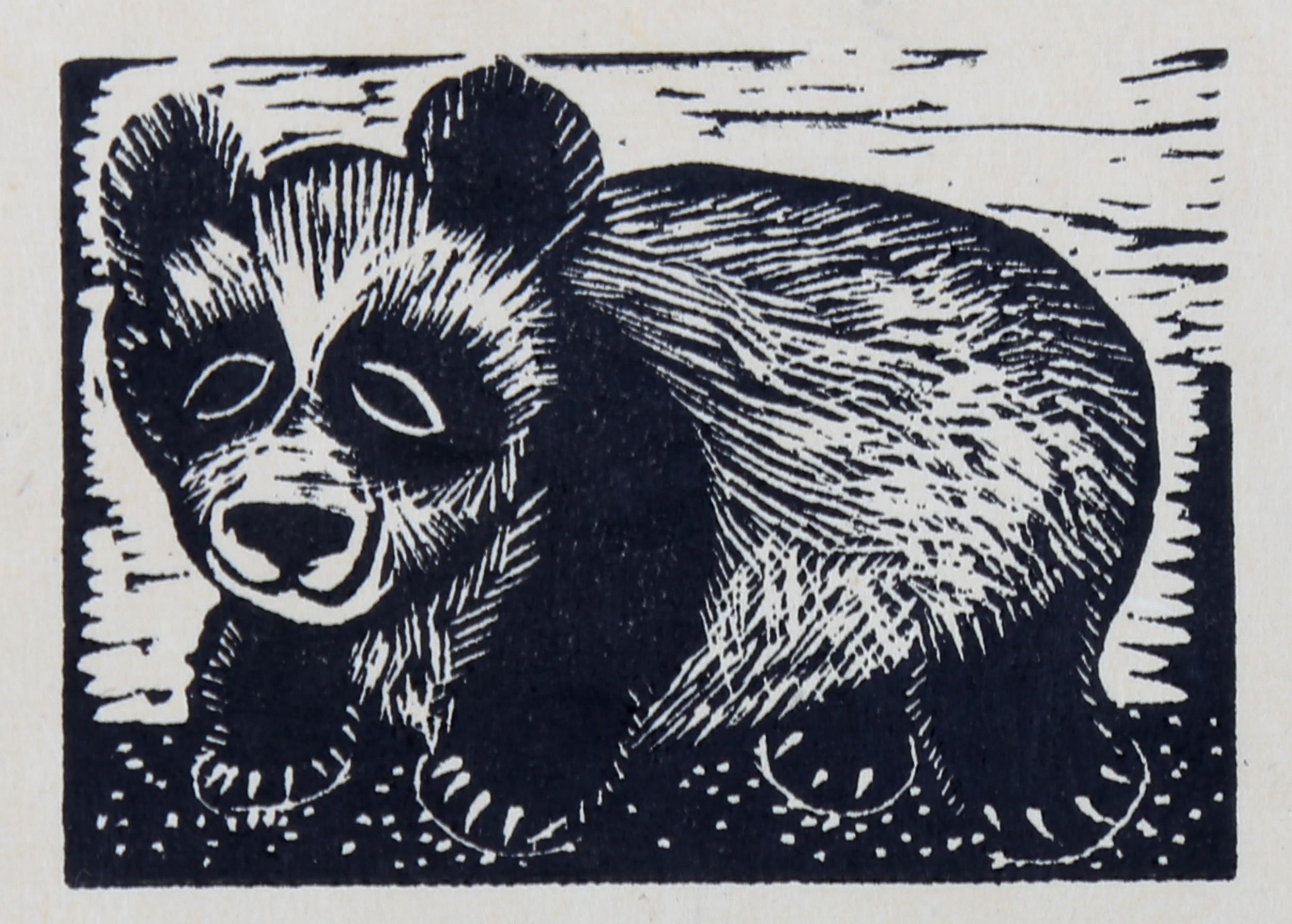 Enid Marx (1902 - 1998), limited edition wood engraving, Panda, from an ABC of Birds And Beasts, 3cm