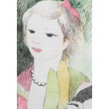 Marie Laurencin, original lithograph, garden party, published 1939, image 16cm x 11cm, framed