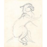 Attributed to Alfred Sharrocks (1919 - 1988), pencil sketch of an animal, inscribed verso, 6.5cm x