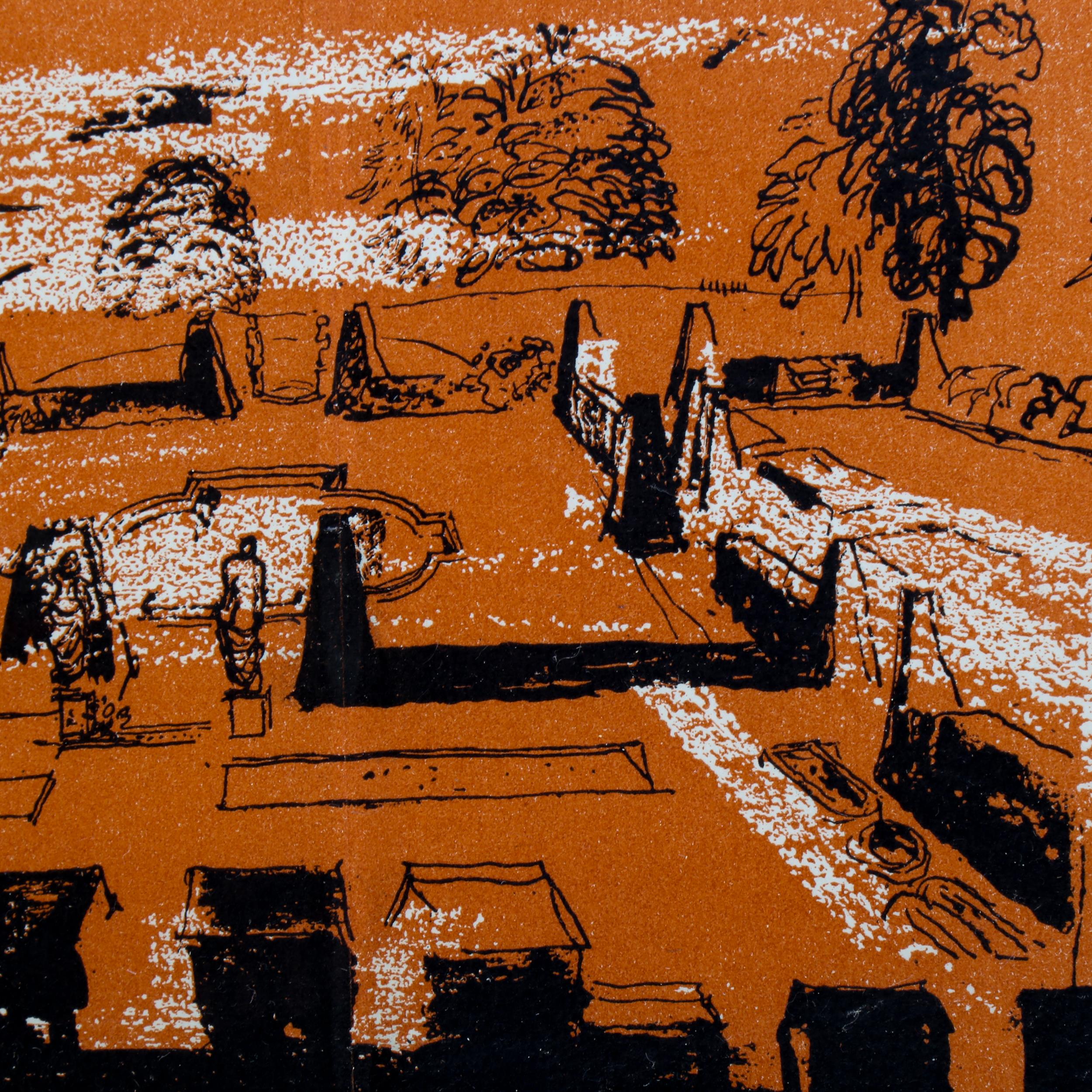 John Piper, 3 auto lithographs, Classical studies, published 1949, image 14cm x 21cm, framed Good - Image 4 of 4