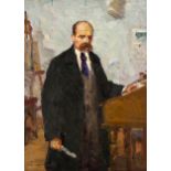Russian School?, oil on board, portrait of a man, unsigned, 46cm x 34cm, framed Good condition,