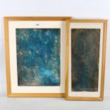 2 x Islamic mixed media incised paintings on panels, largest 40cm x 28cm, framed Larger panel is