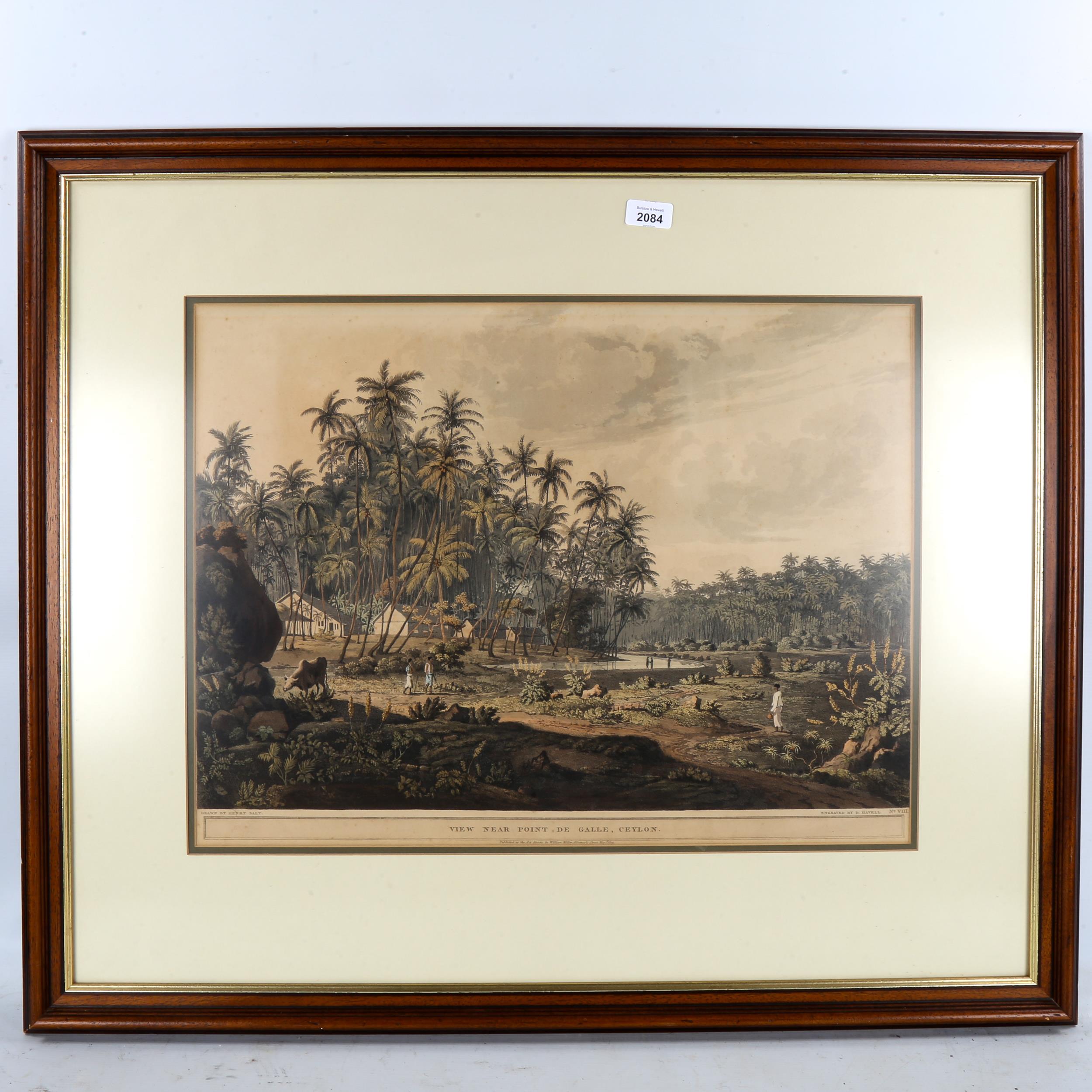 Henry Salt, lithograph, view near Point De Galle Ceylon, engraved by D Havell 1809, image 42cm x - Image 2 of 4