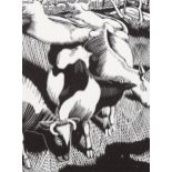 John Nash (1893 - 1977), limited edition wood engraving on paper, cows, 1920, 11.5cm x 8.25cm,