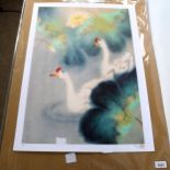 Loh Moo Fun (Chinese contemporary artist), colour screenprint, gaggle symphony, image 63cm x 45cm,