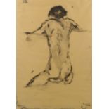 Karen Suhrbier, charcoal on paper, nude study, signed, 60cm x 43cm, framed Good condition
