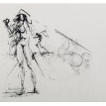 Salvador Dali, drypoint etching, Le Pecheur, impressed signature blind stamp, from an edition of