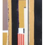 Theo Mendez (1934 - 1997), collage on card, black/brown composition, signed and inscribed with
