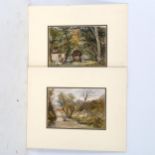 George Boyle (1826 - 1899), folder of watercolours, rural scenes, 16cm x 23cm, mounted (8)