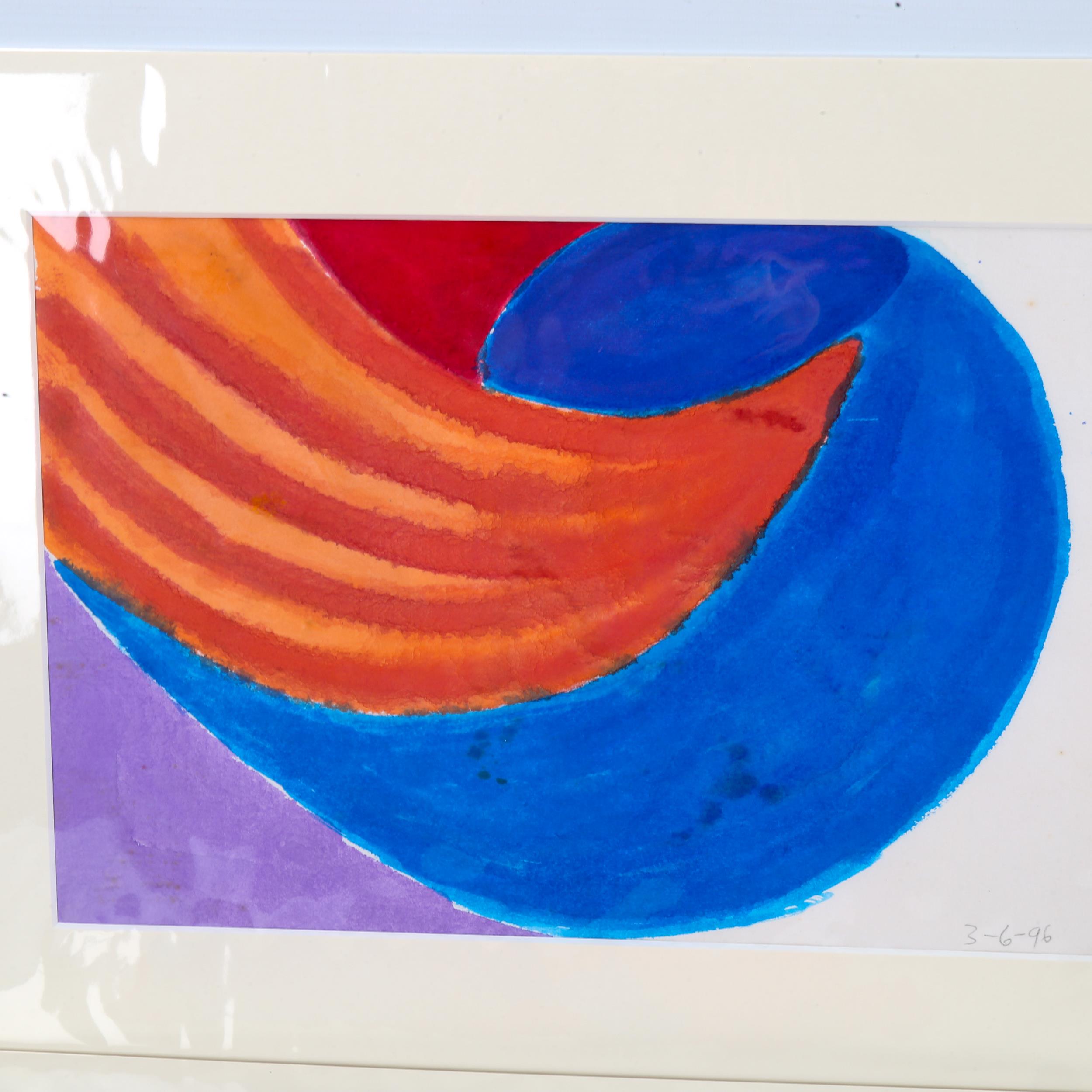 John Edwards (1938 - 2009), 3 watercolours, abstracts, dated 1996, unsigned, 26cm x 38cm, mounted - Image 3 of 4