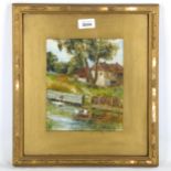 Leopold Rivers, watercolour, Sussex farm, signed, 21cm x 17cm, original frame A few tiny fox marks