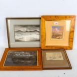 Harold Day, 4 x watercolours and drawings, including scenes in Hobart Tasmania, framed (4) All in