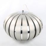 HENRI MATHIEU, a 1960s cut-steel pendant lamp, diameter 42cm Some pitting to top fitting, overall