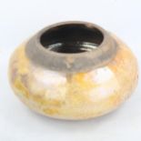 GISELE BUTHOD-GARCON, a studio pottery, raku, lustre crackle glaze vase, diameter 32cm Chip to