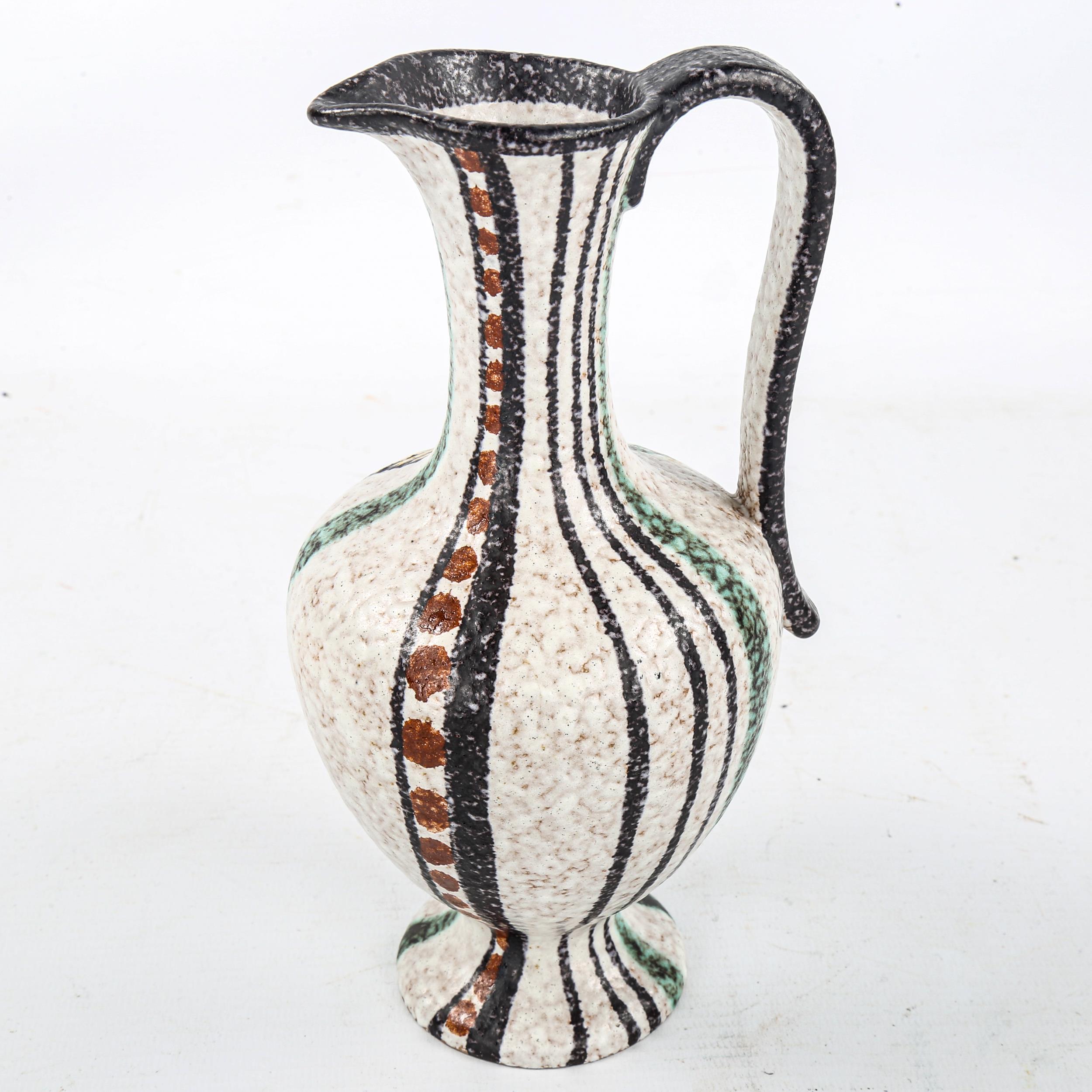 RUSCHA, Germany, a 1960s pottery jug with decorative striped design, height 20cm Good condition - Image 3 of 4