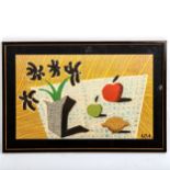 DAVID HOCKNEY, colour print, 2 apples and 1 lemon and 4 flowers, signed in the plate, 32cm x 52cm,