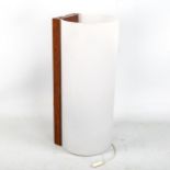 JOHN BROWN for Plus Lighting Limited, teak and frosted acrylic wall light, height 25cm Good