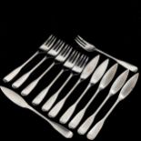 ROBERT WELCH for Old Hall, a Windrush stainless steel boxed set of 6 fish knives and forks Box has