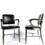 GOOD FORM for US Navy, a pair of tempered aluminium armchairs, official metal tags to rear and